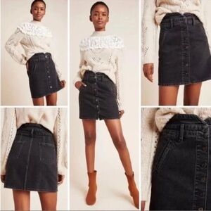 NWT Anthropologie Black Pilcro Denim Mini Skirt Size 6